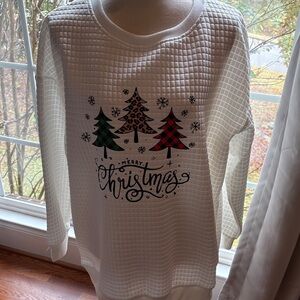 White Christmas Tree Sweater